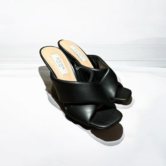 🌻NEW Steven New York Black Puffy Baga Heel Sandal Size 5.5 (by Steve Madden) - Picture 6 of 9